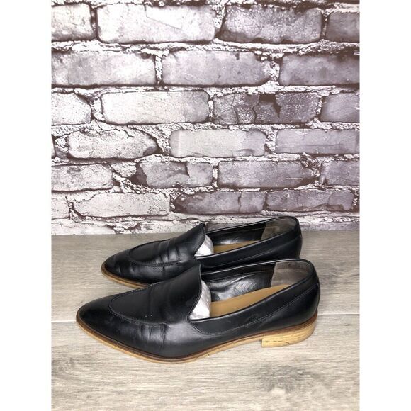 Everlane The Modern Black Leather Slip On Pointed Toe Loafers Women Sz 10M US/41 - Picture 3 of 16